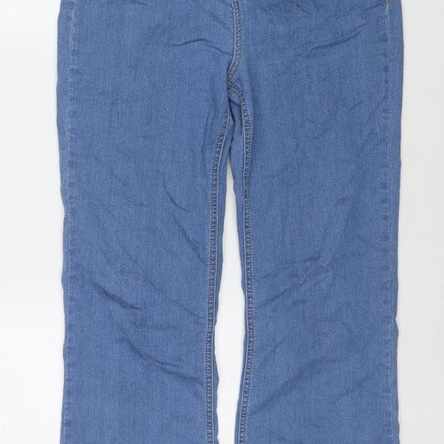George Womens Blue Cotton Straight Jeans Size 14 L28 in Regular Zip