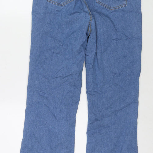 George Womens Blue Cotton Straight Jeans Size 14 L28 in Regular Zip