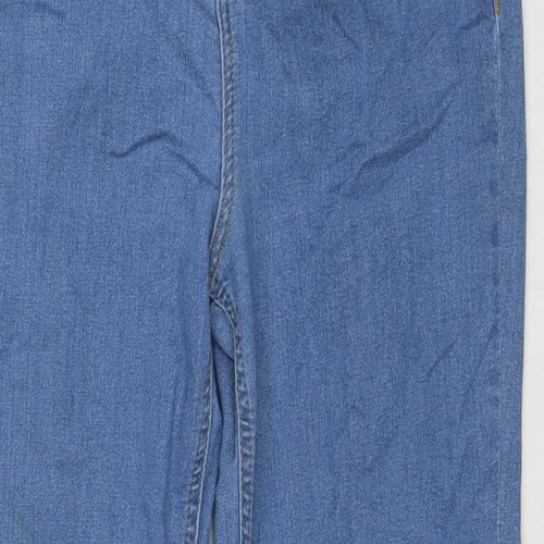George Womens Blue Cotton Straight Jeans Size 14 L28 in Regular Zip