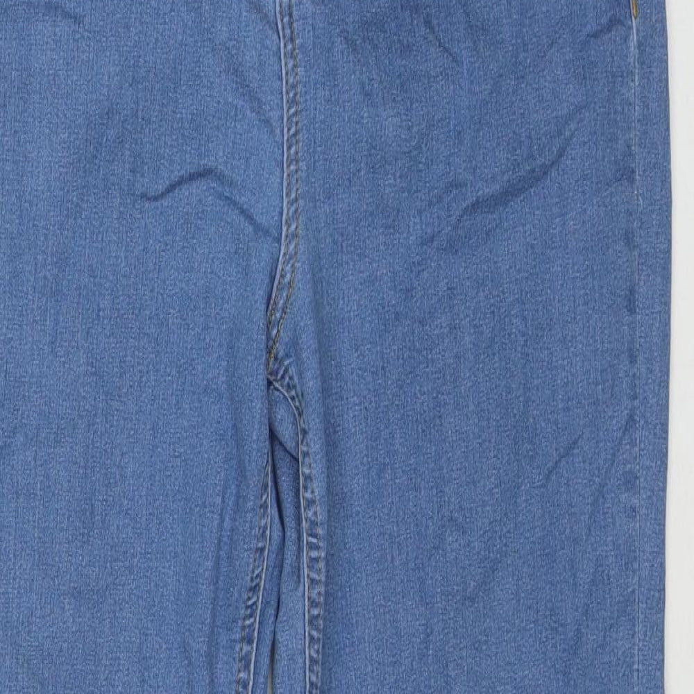 George Womens Blue Cotton Straight Jeans Size 14 L28 in Regular Zip
