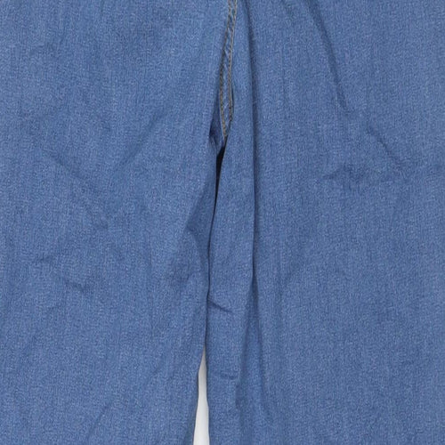 George Womens Blue Cotton Straight Jeans Size 14 L28 in Regular Zip