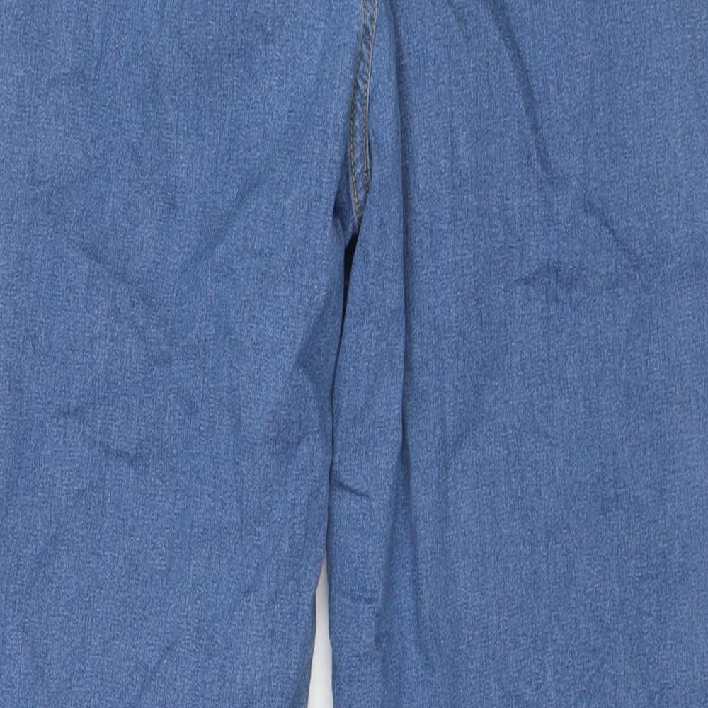 George Womens Blue Cotton Straight Jeans Size 14 L28 in Regular Zip