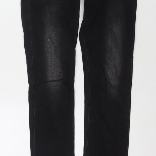 NEXT Womens Black Cotton Skinny Jeans Size 6 L30 in Regular Zip