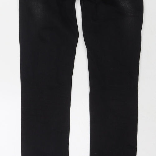 NEXT Womens Black Cotton Skinny Jeans Size 6 L30 in Regular Zip
