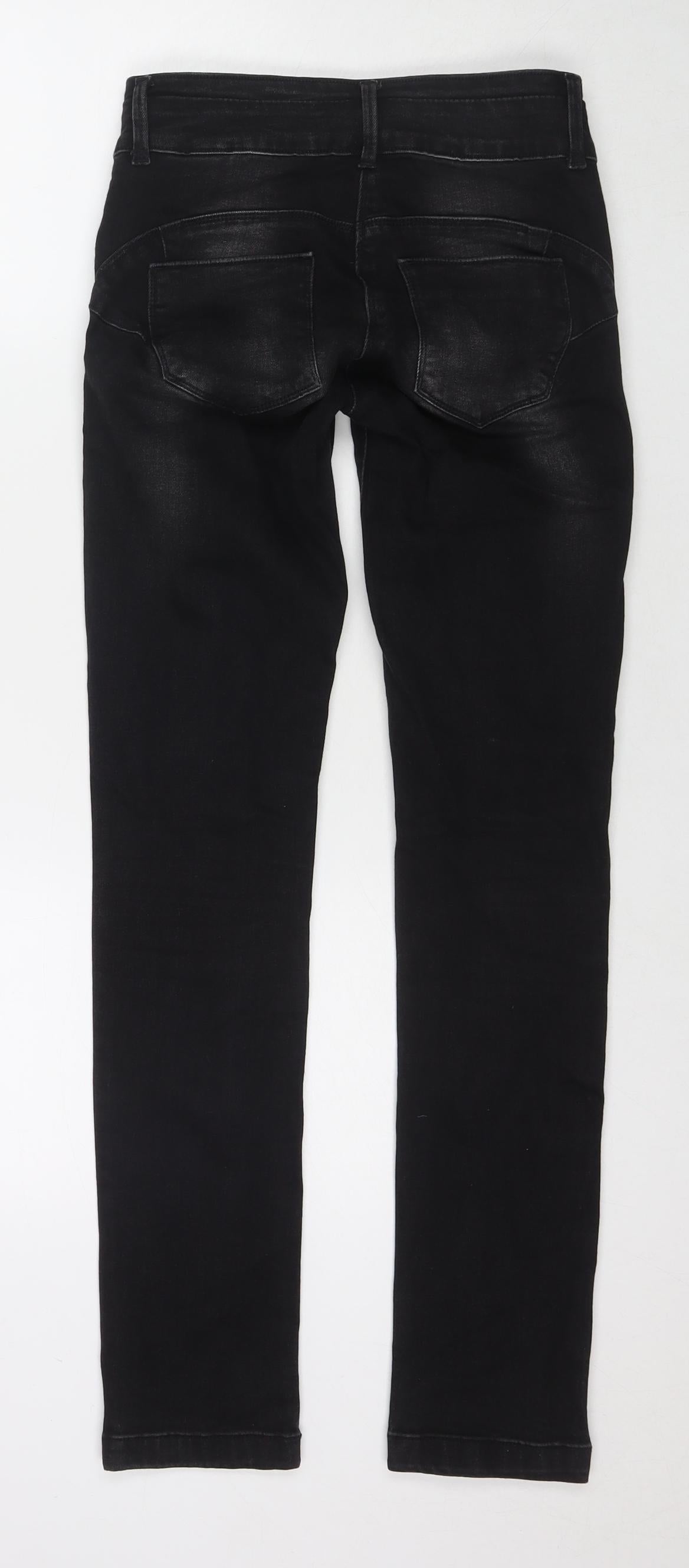 NEXT Womens Black Cotton Skinny Jeans Size 6 L30 in Regular Zip