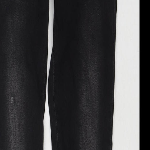 NEXT Womens Black Cotton Skinny Jeans Size 6 L30 in Regular Zip