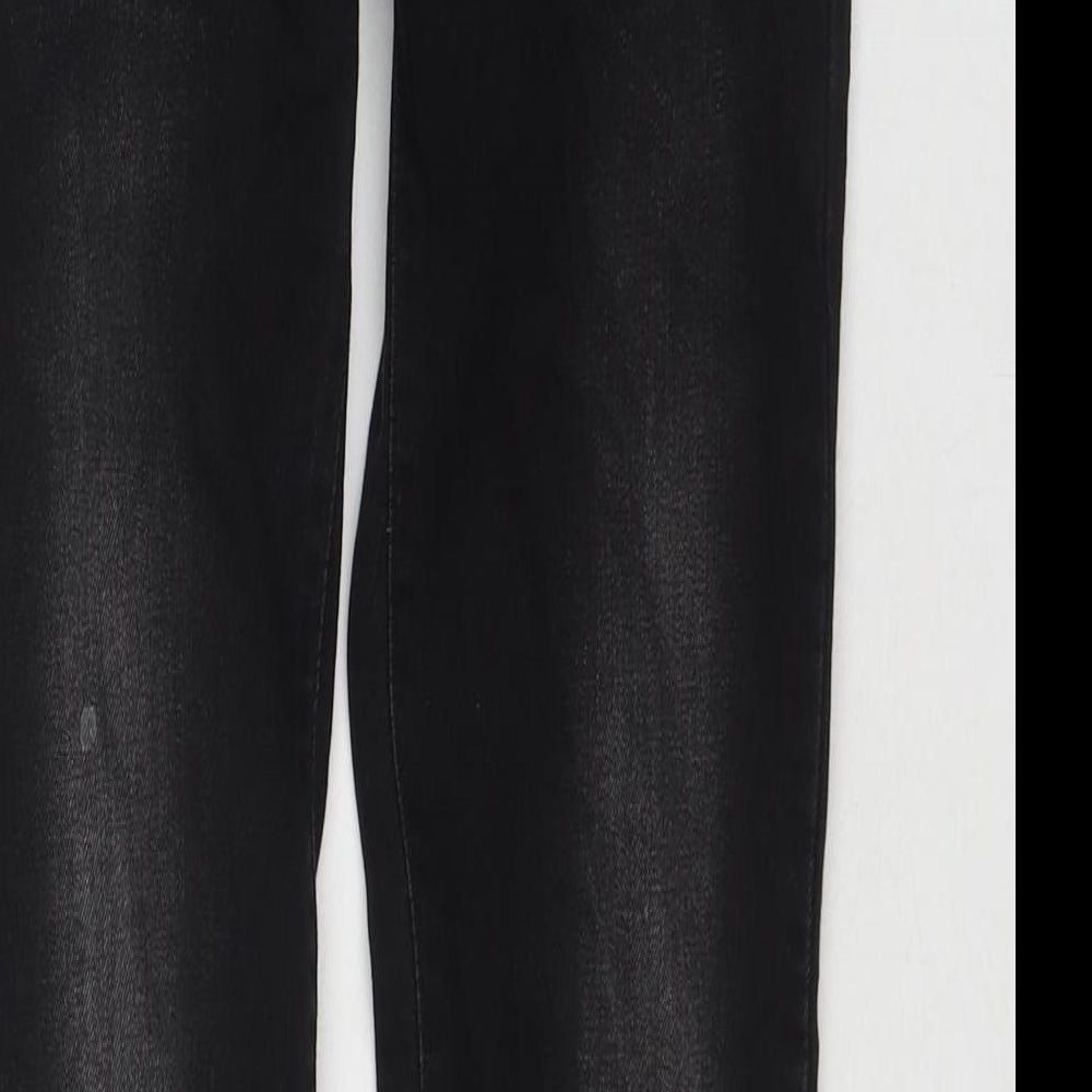 NEXT Womens Black Cotton Skinny Jeans Size 6 L30 in Regular Zip