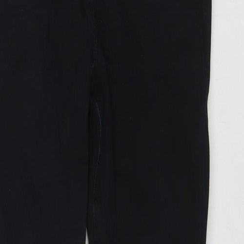 NEXT Womens Black Cotton Straight Jeans Size 14 L30 in Regular Zip