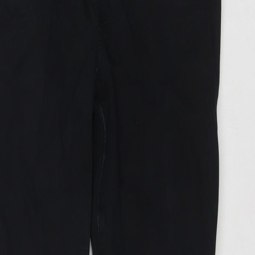 NEXT Womens Black Cotton Straight Jeans Size 14 L30 in Regular Zip