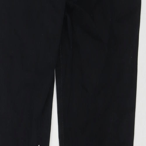 NEXT Womens Black Cotton Straight Jeans Size 14 L30 in Regular Zip