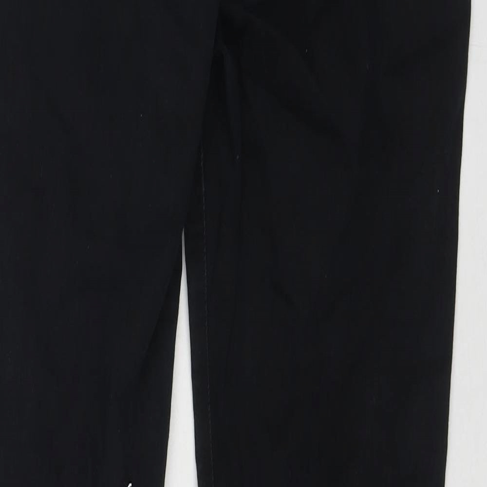 NEXT Womens Black Cotton Straight Jeans Size 14 L30 in Regular Zip