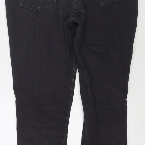 Denim & Co. Womens Black Polyester Blend Straight Jeans Size 34 in L30 in Regular Zip