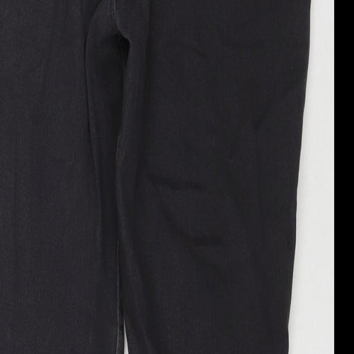 Denim & Co. Womens Black Polyester Blend Straight Jeans Size 34 in L30 in Regular Zip