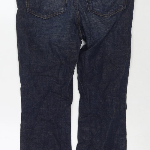 Marks and Spencer Womens Blue Cotton Cropped Jeans Size 10 L24 in Regular Zip