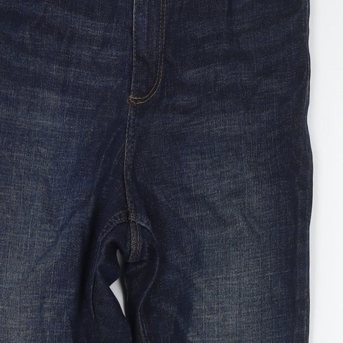 Marks and Spencer Womens Blue Cotton Cropped Jeans Size 10 L24 in Regular Zip