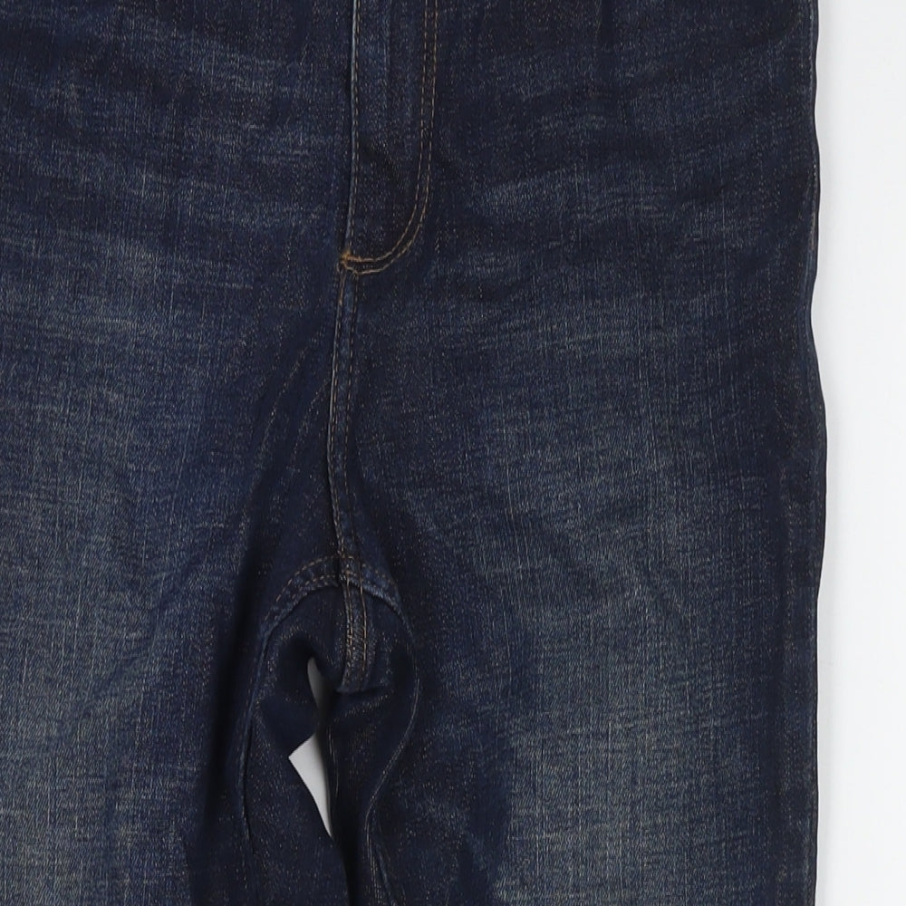 Marks and Spencer Womens Blue Cotton Cropped Jeans Size 10 L24 in Regular Zip