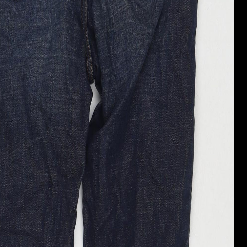 Marks and Spencer Womens Blue Cotton Cropped Jeans Size 10 L24 in Regular Zip