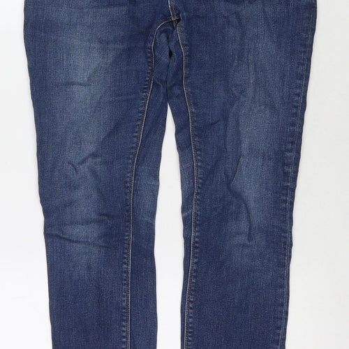 Warehouse Womens Blue Polyester Blend Skinny Jeans Size 10 L28 in Regular Zip