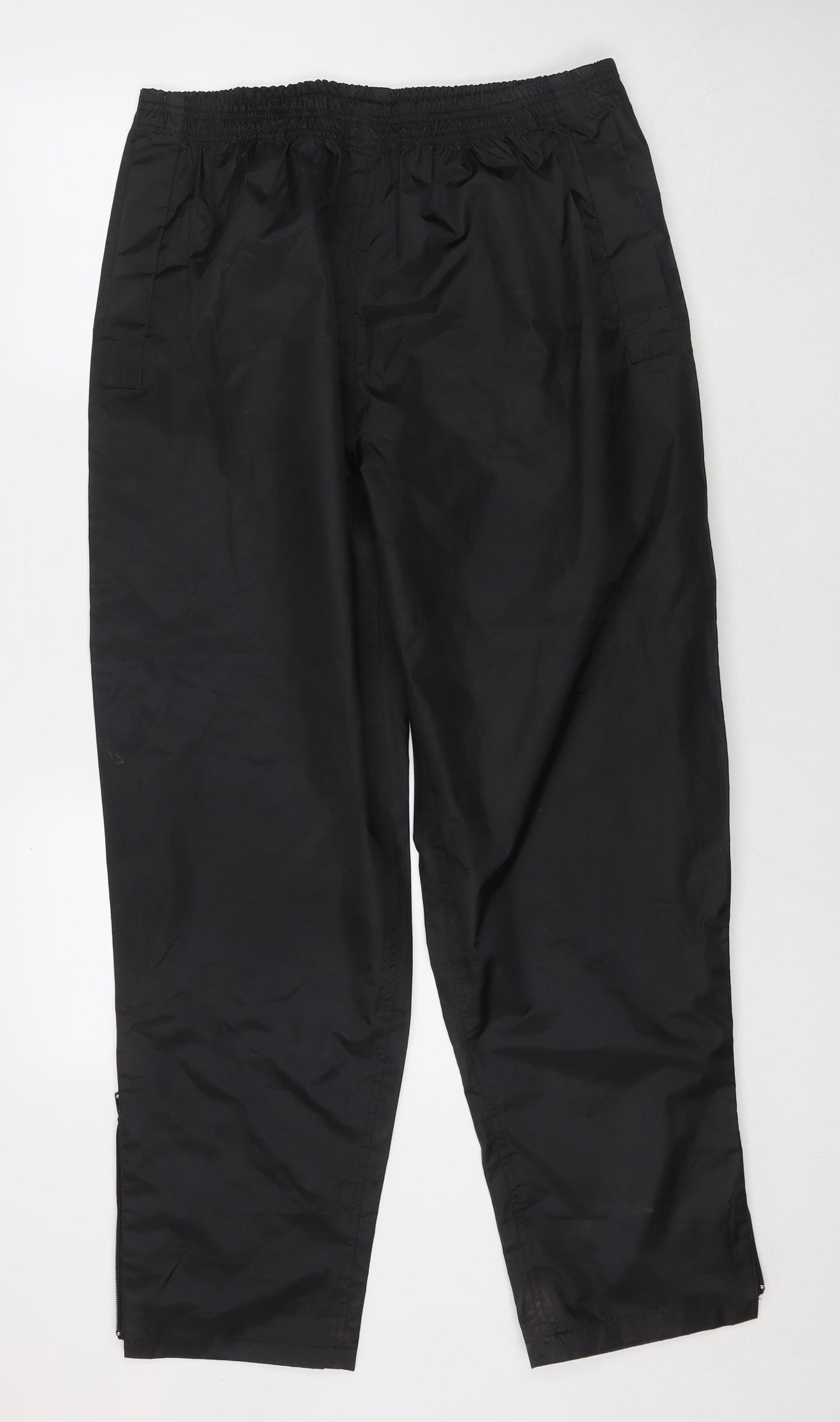 Wynnster Mens Black Nylon Rain Trousers Trousers Size L L30 in Regular Pullover - Waterproof