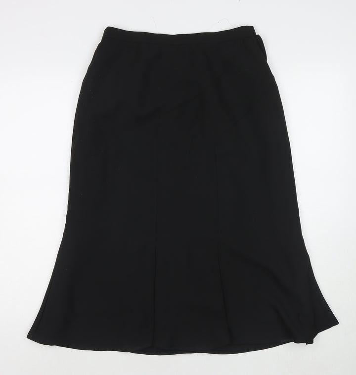 Marjorie Elizabeth Womens Black Polyester Trumpet Skirt Size 30 in Zip