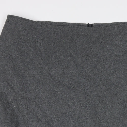 Gerard Womens Grey Polka Dot Wool Trumpet Skirt Size 22 Zip