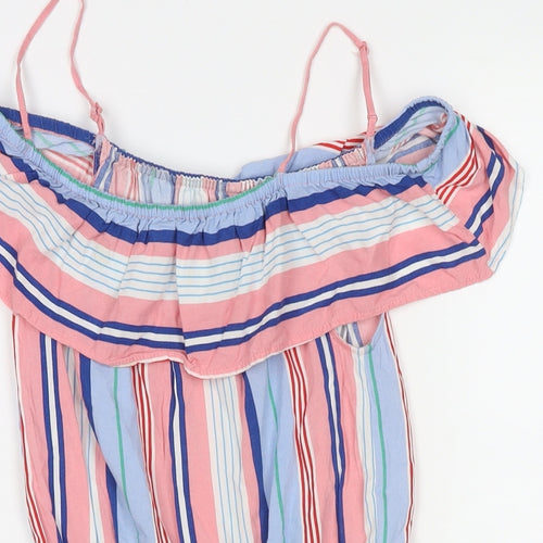 H&M Girls Multicoloured Striped Viscose Playsuit One-Piece Size 11-12 Years L3 in Pullover