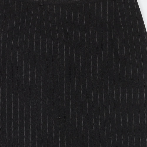 EWM Womens Black Striped Polyester Straight & Pencil Skirt Size 14 Zip