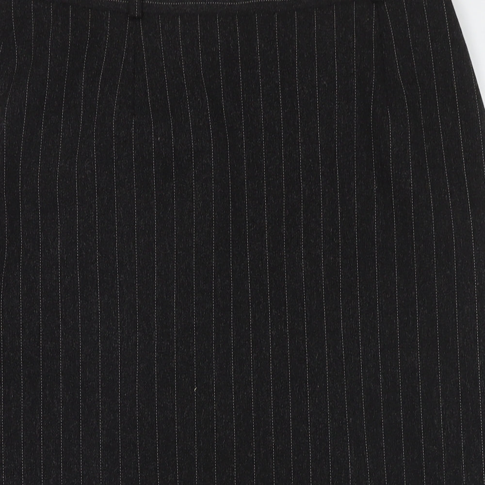EWM Womens Black Striped Polyester Straight & Pencil Skirt Size 14 Zip