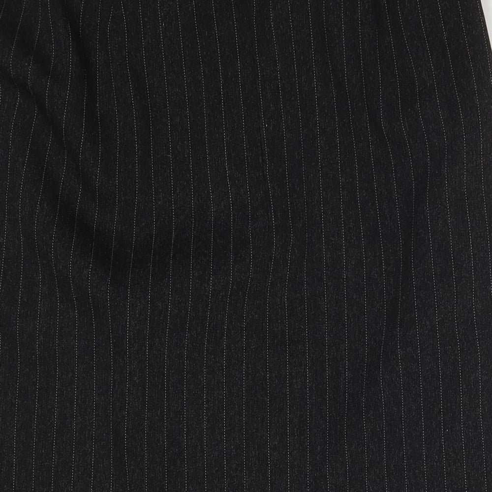EWM Womens Black Striped Polyester Straight & Pencil Skirt Size 14 Zip
