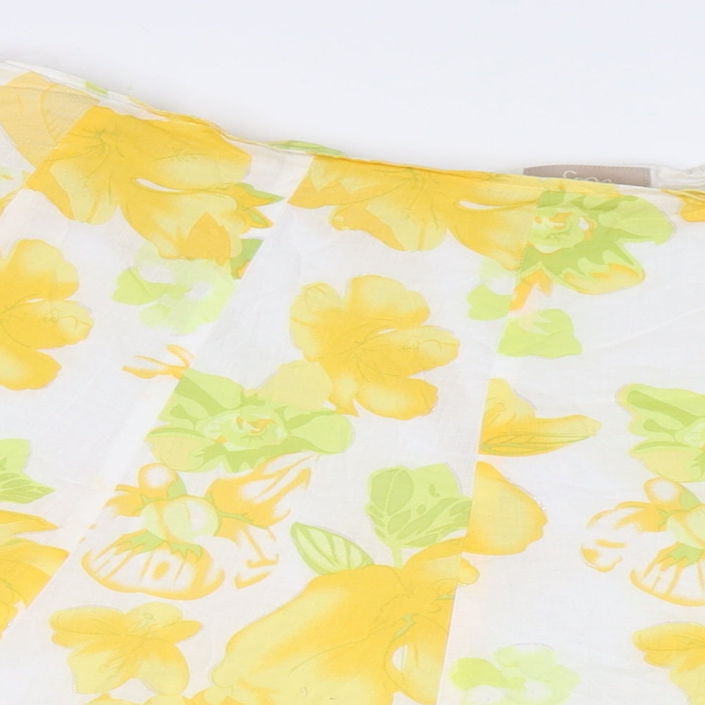 Soon Womens Multicoloured Floral Cotton Flare Skirt Size 18 Zip