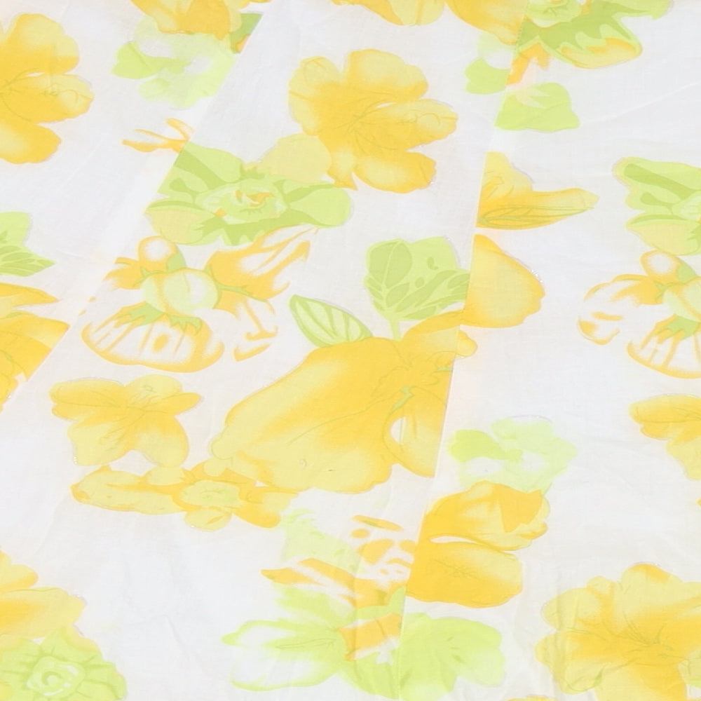 Soon Womens Multicoloured Floral Cotton Flare Skirt Size 18 Zip