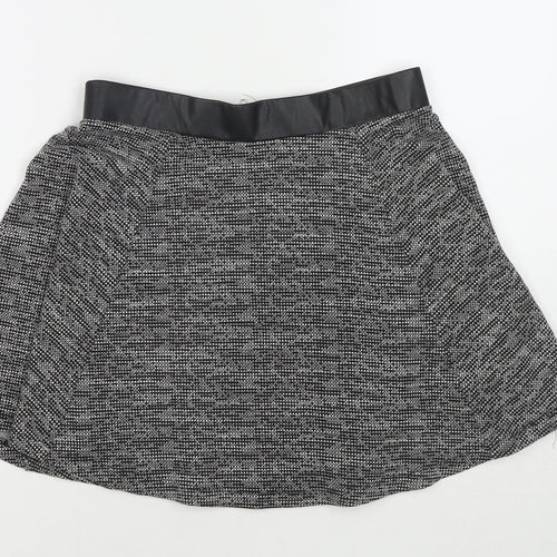 Divided by H&M Womens Black Cotton Pleated Skirt Size S Zip