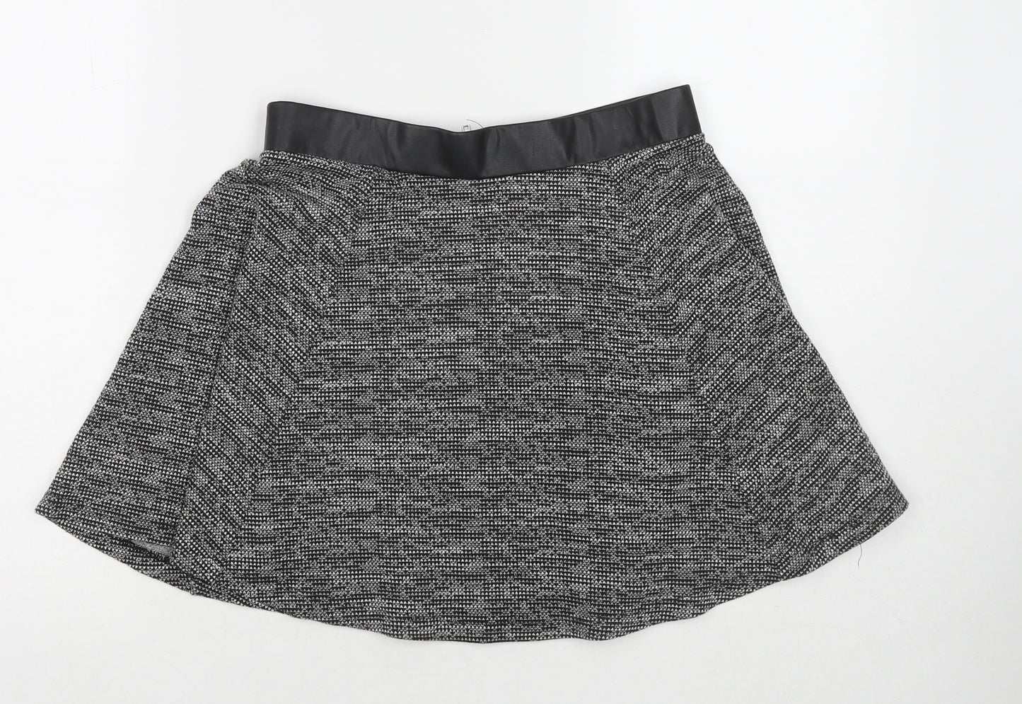 Divided by H&M Womens Black Cotton Pleated Skirt Size S Zip