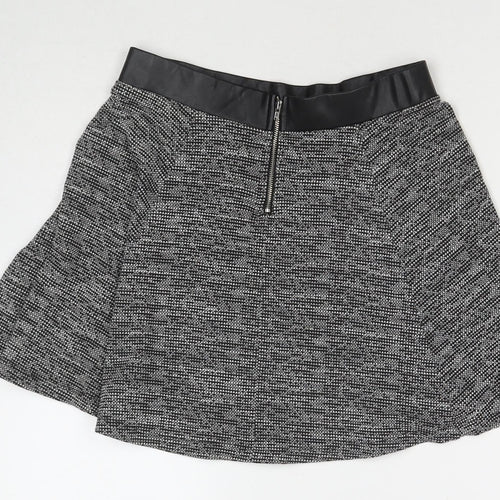 Divided by H&M Womens Black Cotton Pleated Skirt Size S Zip