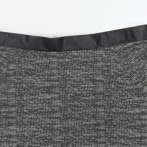 Divided by H&M Womens Black Cotton Pleated Skirt Size S Zip