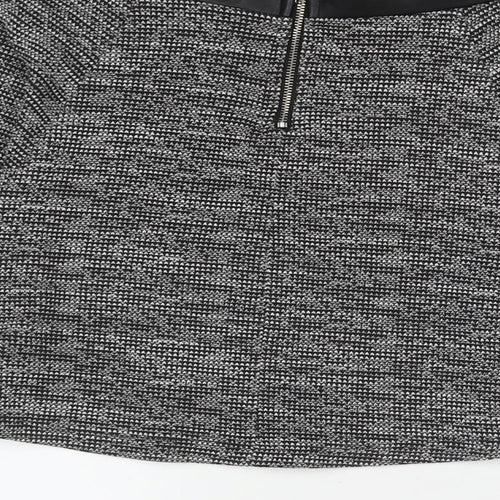 Divided by H&M Womens Black Cotton Pleated Skirt Size S Zip