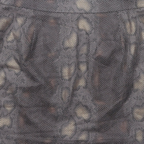 Ted Baker Womens Grey Animal Print Polyester A-Line Skirt Size S Zip - Label Size 2