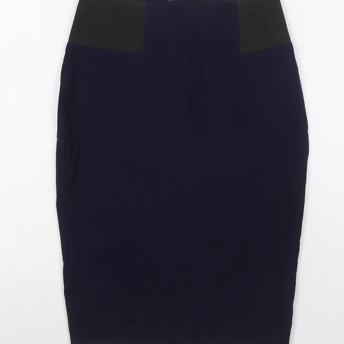 ASOS Womens Blue Polyester Bandage Skirt Size 8 Zip