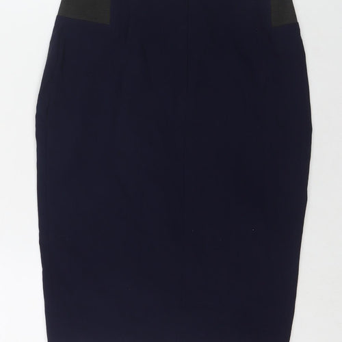 ASOS Womens Blue Polyester Bandage Skirt Size 8 Zip