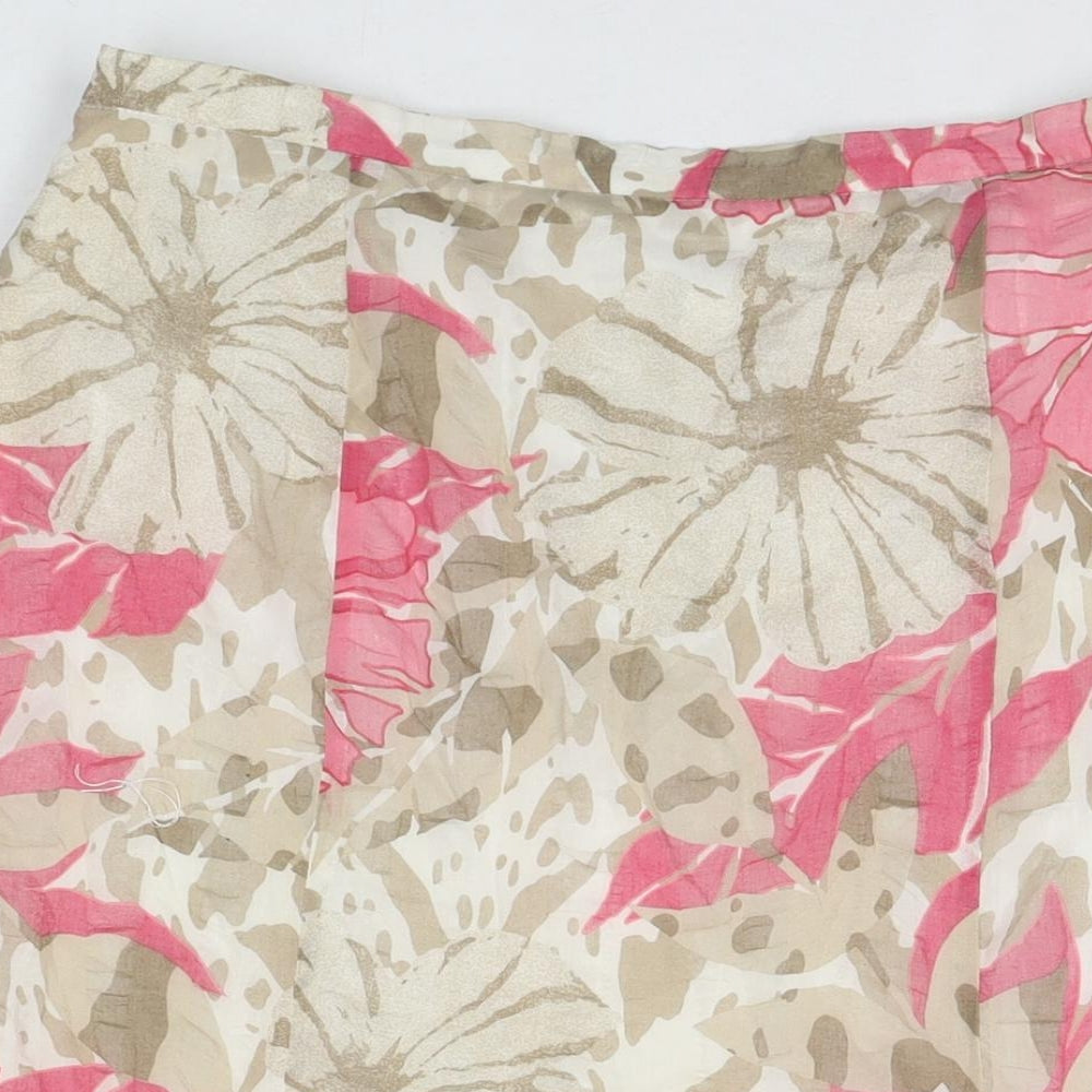 FSR Womens Multicoloured Floral Cotton A-Line Skirt Size 16 Zip