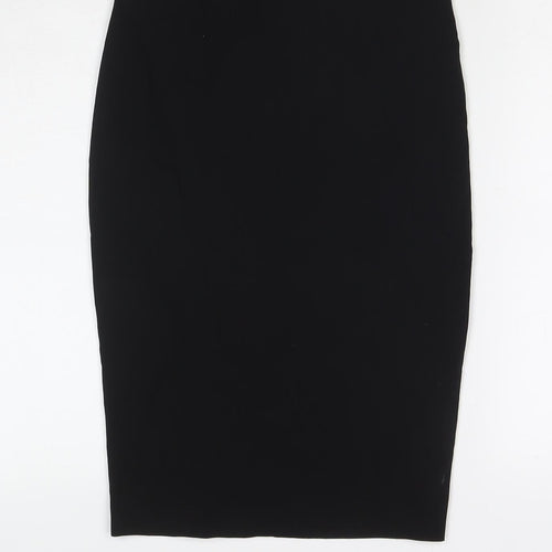 ASOS Womens Black Polyester Straight & Pencil Skirt Size 8 Zip