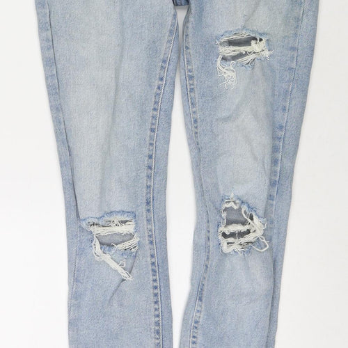 New Look Womens Blue Cotton Straight Jeans Size 10 L26 in Regular Zip