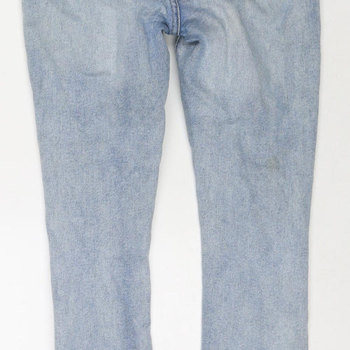 New Look Womens Blue Cotton Straight Jeans Size 10 L26 in Regular Zip