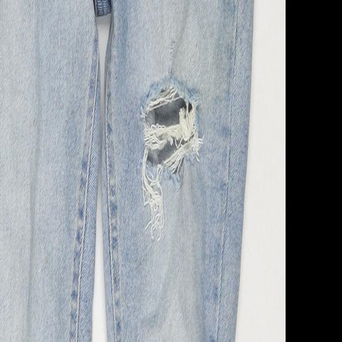New Look Womens Blue Cotton Straight Jeans Size 10 L26 in Regular Zip