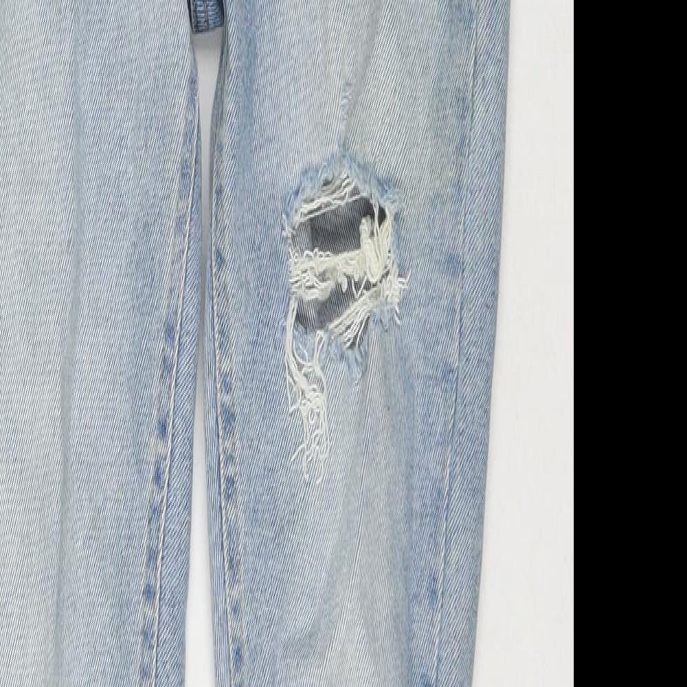 New Look Womens Blue Cotton Straight Jeans Size 10 L26 in Regular Zip