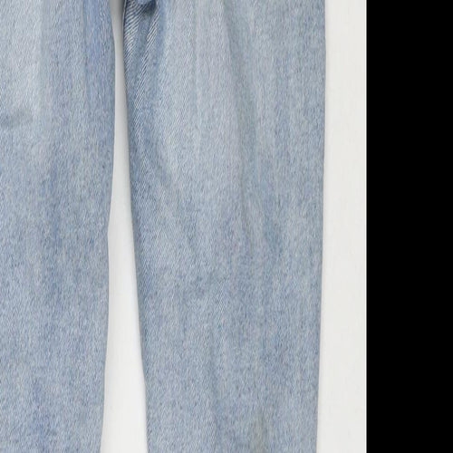 New Look Womens Blue Cotton Straight Jeans Size 10 L26 in Regular Zip