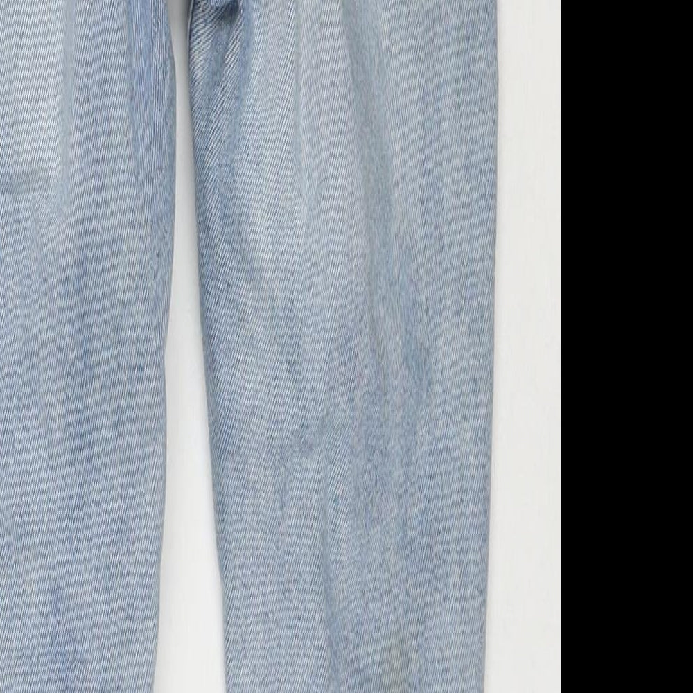 New Look Womens Blue Cotton Straight Jeans Size 10 L26 in Regular Zip
