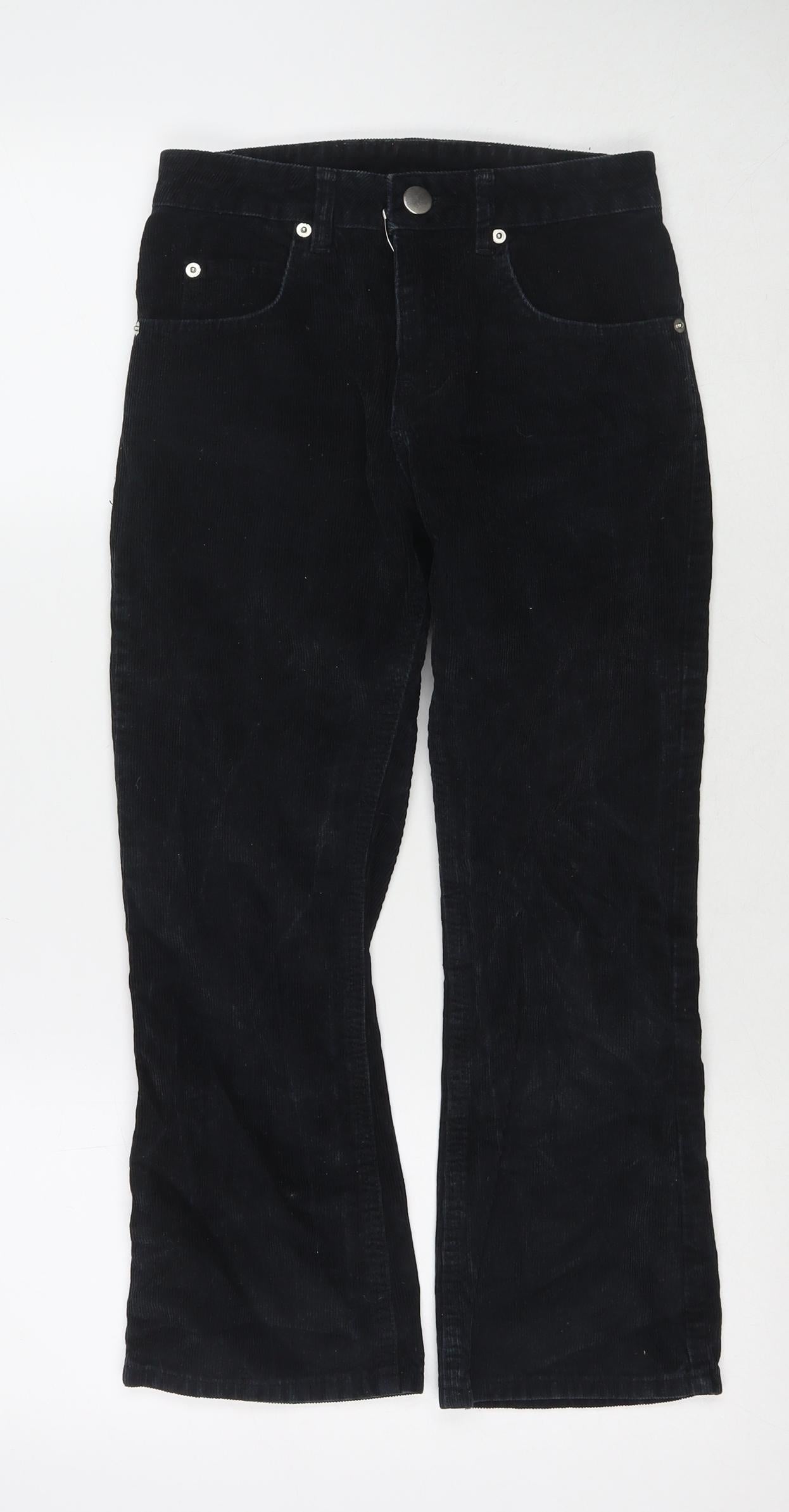 ASOS Womens Black Cotton Trousers Size 23 in L25 in Regular Zip