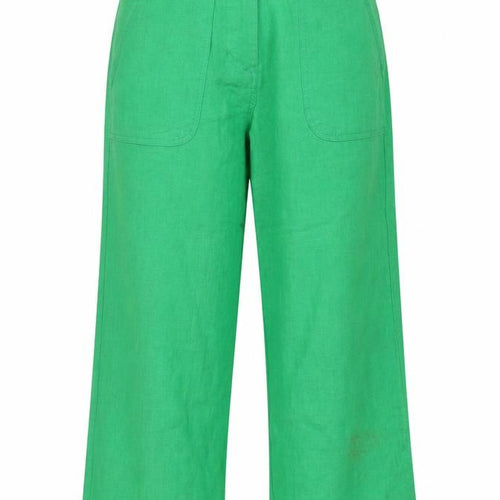 Epilogue Womens Green Linen Trousers Size 10 L23 in Regular Zip