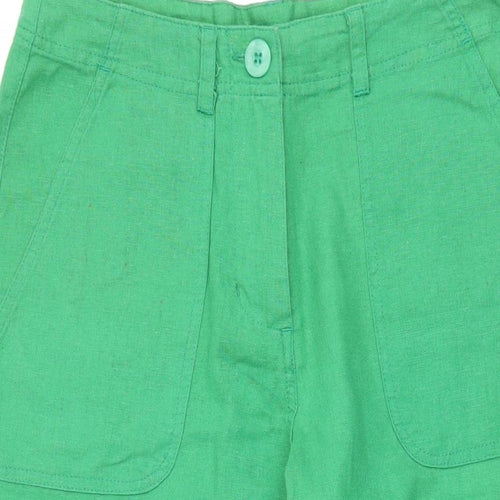 Epilogue Womens Green Linen Trousers Size 10 L23 in Regular Zip